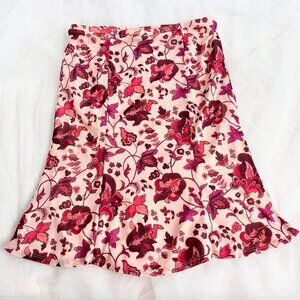 EXPRESS pink skirt floral fully lined dress women